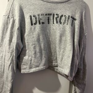 Detroit Gray Cropped Sweatshirt